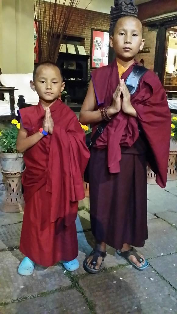 Two Monks in Waiting, Kathmandu, Nepal Two Monks in Waiting, Kathmandu, Nepal